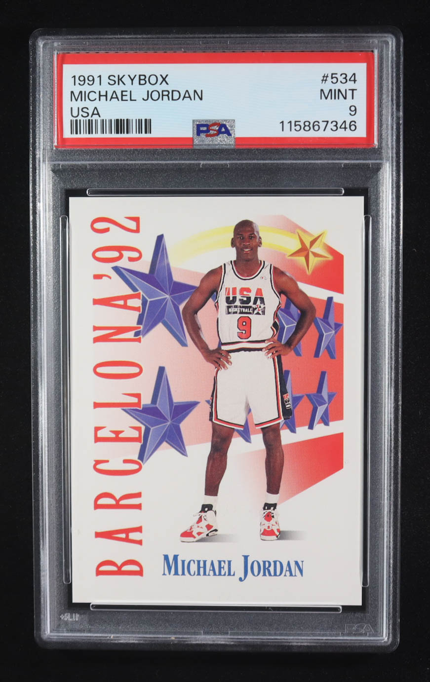 Michael Jordan 1991-92 SkyBox #534 USA (PSA 9) at PristineAuction.com Michael Jordan 1991-92 SkyBox #534 USA (PSA 9) at PristineAuction.com
