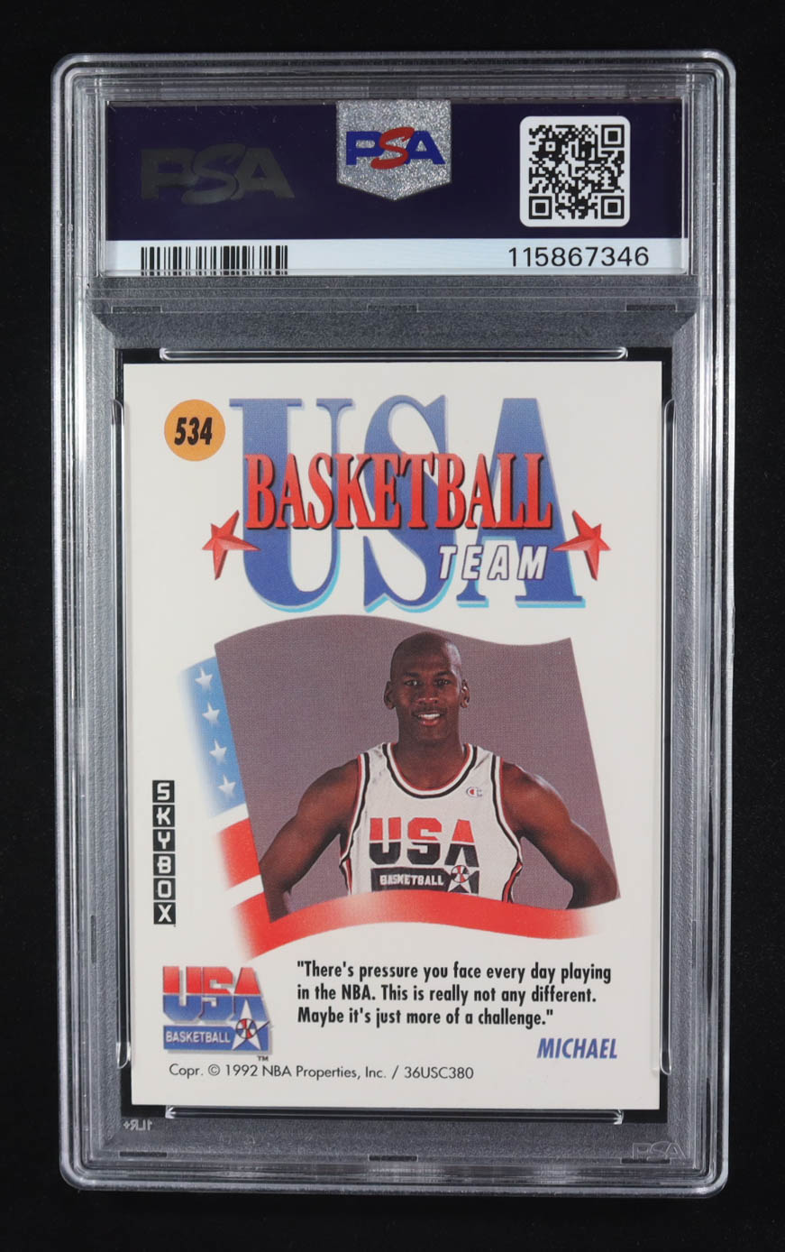 Michael Jordan 1991-92 SkyBox #534 USA (PSA 9) at PristineAuction.com Michael Jordan 1991-92 SkyBox #534 USA (PSA 9) at PristineAuction.com