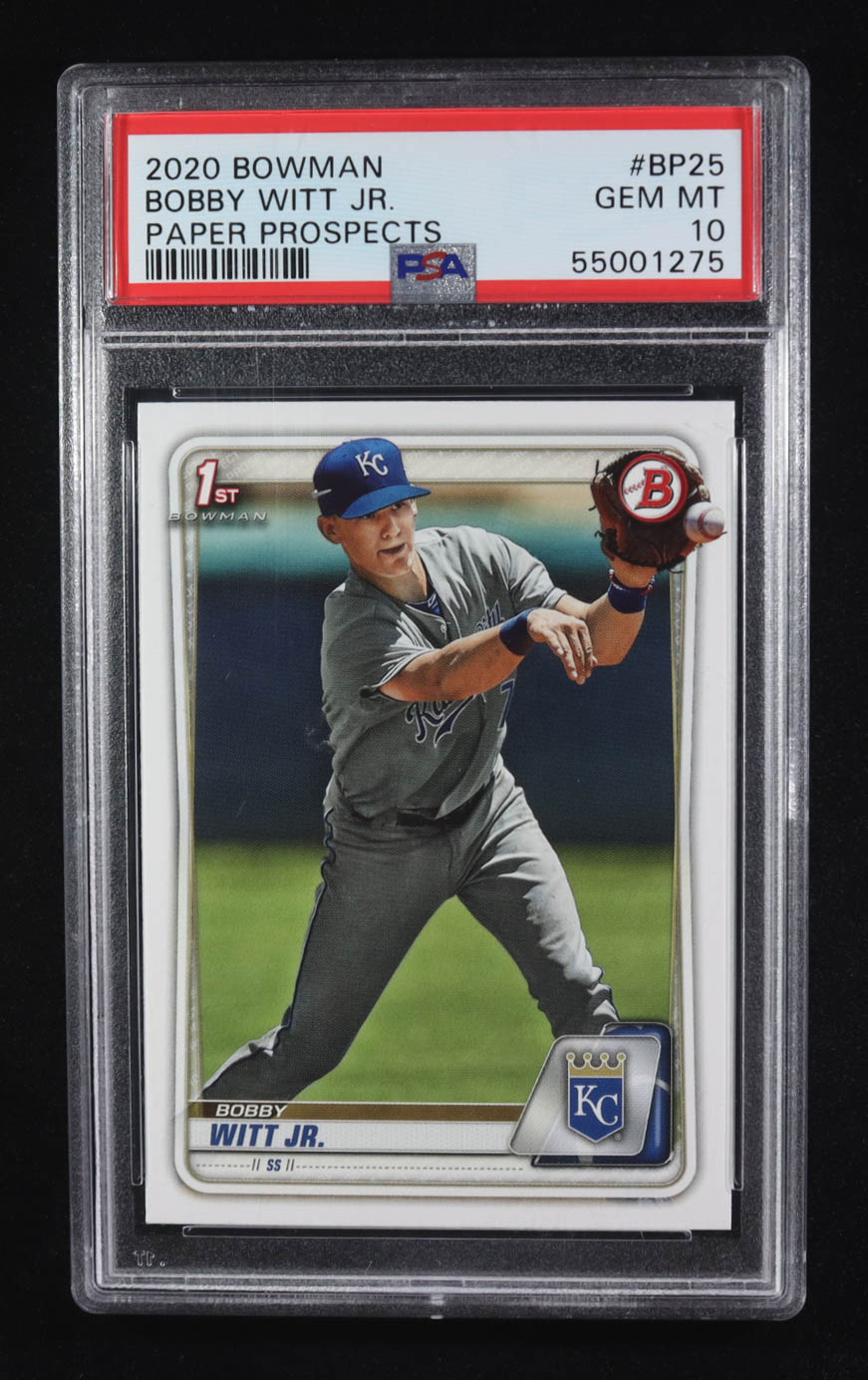 Bobby Witt Jr. 2020 Bowman Prospects #BP25 RC (PSA 10) at PristineAuction.com Bobby Witt Jr. 2020 Bowman Prospects #BP25 RC (PSA 10) at PristineAuction.com