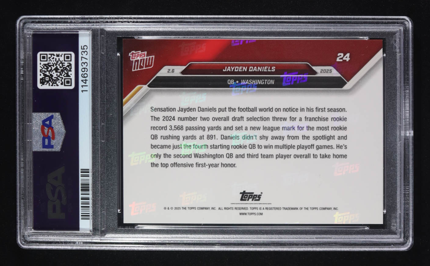 Jayden Daniels 2024 Topps Now #24 RC (PSA 10) at PristineAuction.com Jayden Daniels 2024 Topps Now #24 RC (PSA 10) at PristineAuction.com