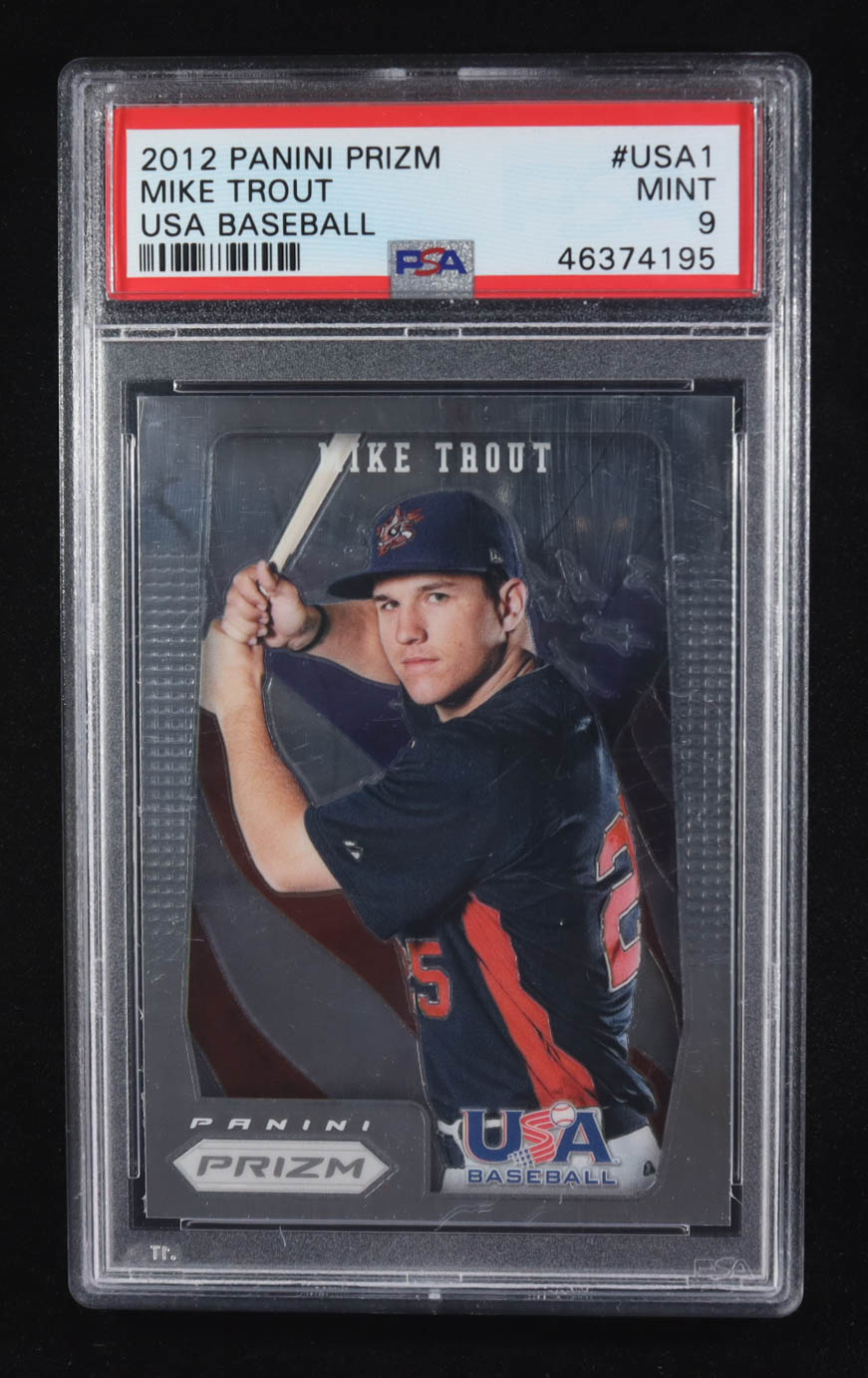 Mike Trout 2012 Panini Prizm USA Baseball #USA1 (PSA 9) at PristineAuction.com Mike Trout 2012 Panini Prizm USA Baseball #USA1 (PSA 9) at PristineAuction.com