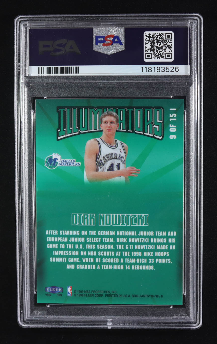 Dirk Nowitzki 1998 Fleer Brilliants Illuminators #9 (PSA 9) at PristineAuction.com Dirk Nowitzki 1998 Fleer Brilliants Illuminators #9 (PSA 9) at PristineAuction.com
