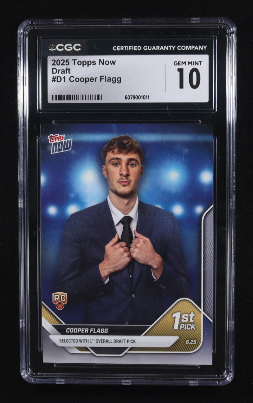 Cooper Flagg 2025-26 Topps Now #D1 RC (CGC 10) at PristineAuction.com Cooper Flagg 2025-26 Topps Now #D1 RC (CGC 10) at PristineAuction.com