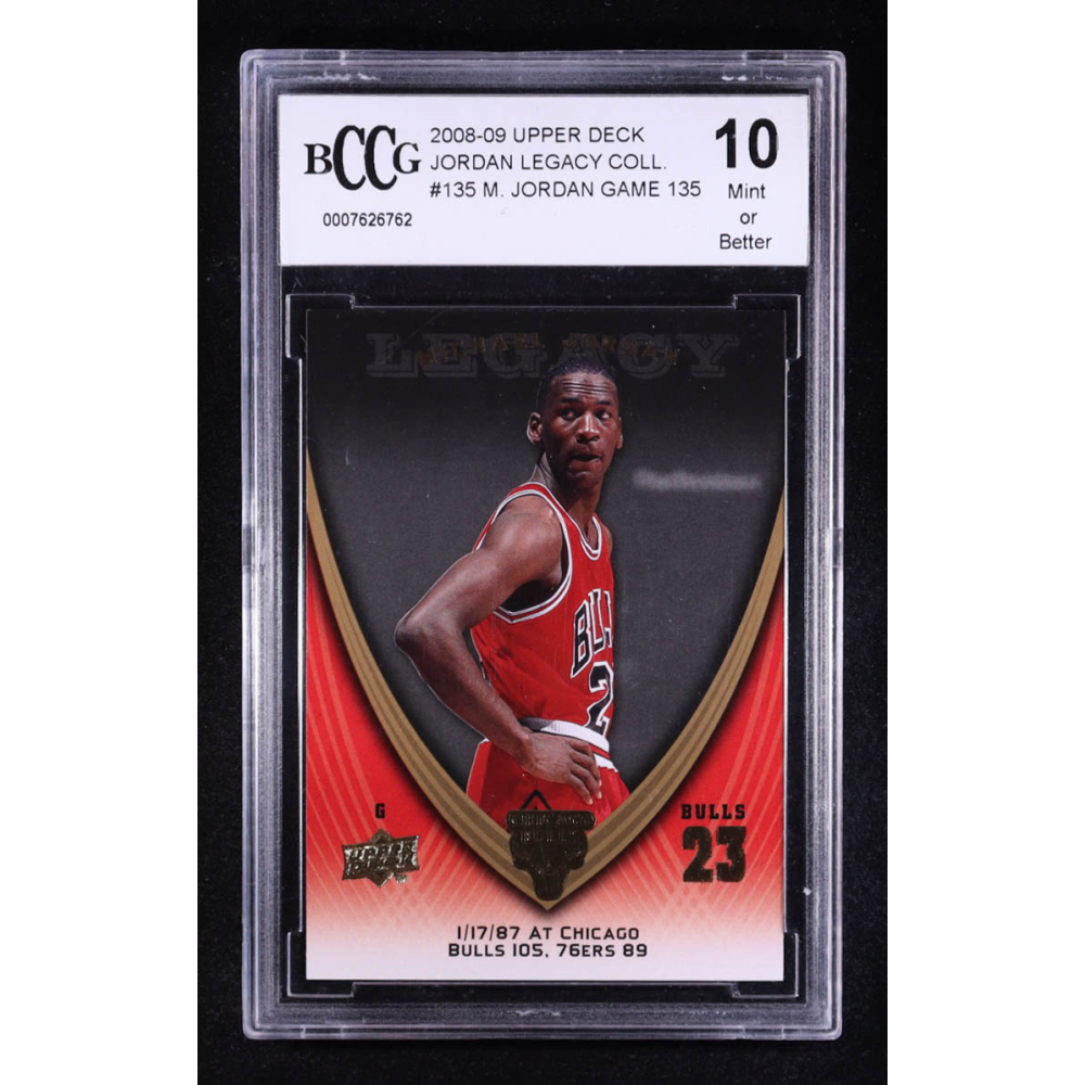 Michael Jordan 2008-09 Upper Deck Michael Jordan Legacy Collection #135 / Game 135 (BCCG 10) at PristineAuction.com Michael Jordan 2008-09 Upper Deck Michael Jordan Legacy Collection #135 / Game 135 (BCCG 10) at PristineAuction.com