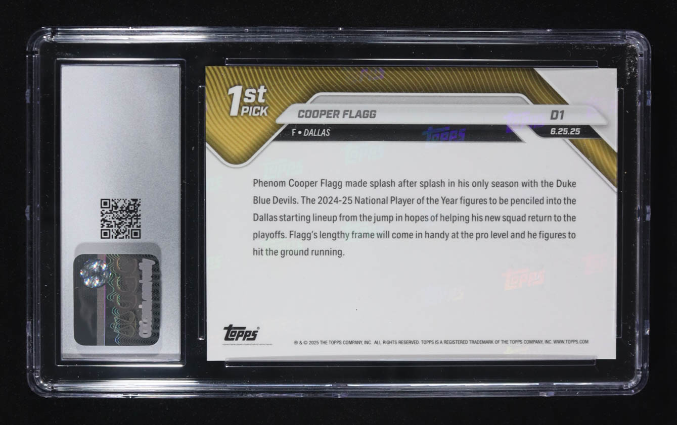 Cooper Flagg 2025-26 Topps Now #D1 RC (CGC 8) at PristineAuction.com Cooper Flagg 2025-26 Topps Now #D1 RC (CGC 8) at PristineAuction.com