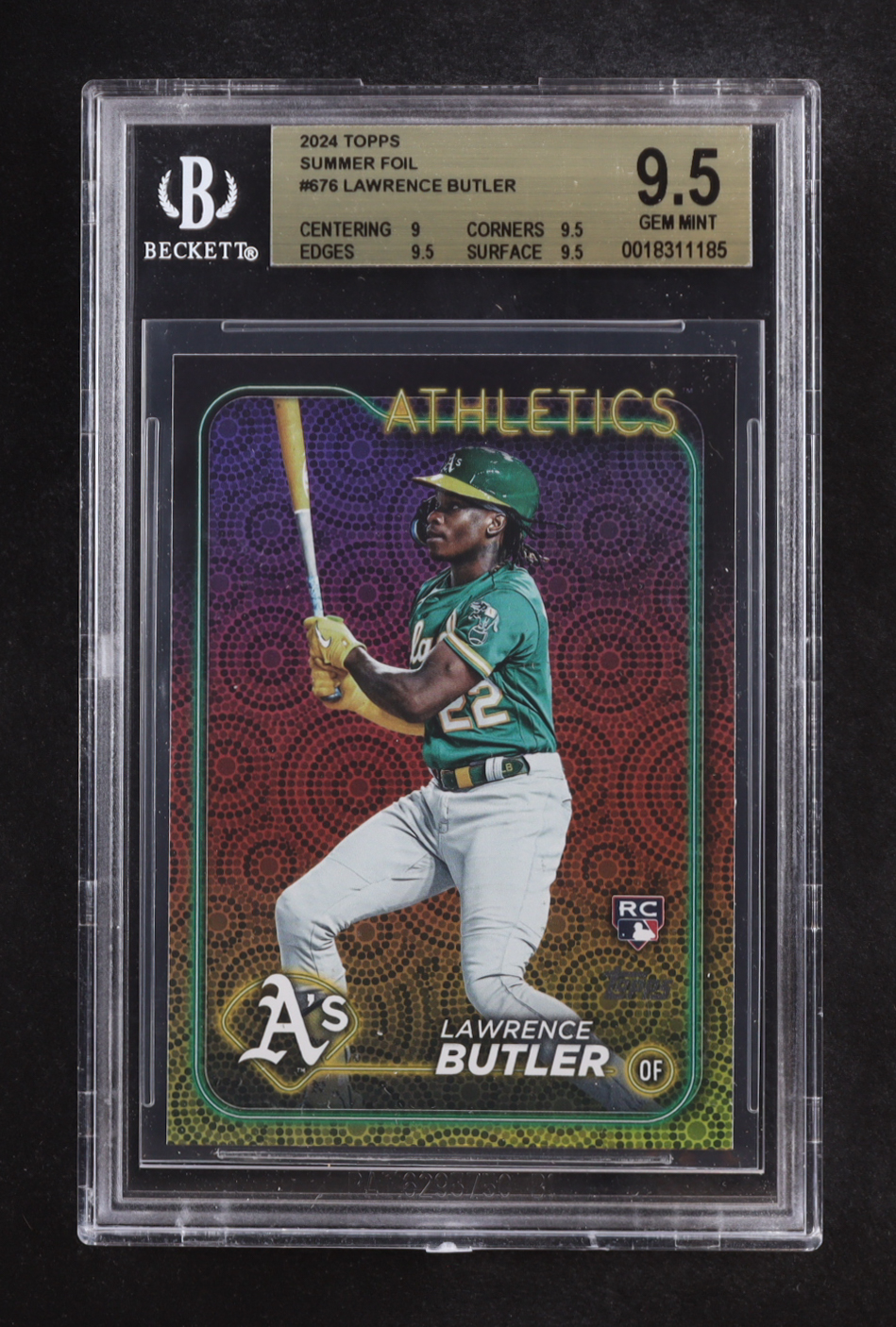 Lawrence Butler 2024 Topps Summer Foil #676 RC (BGS 9.5) at PristineAuction.com Lawrence Butler 2024 Topps Summer Foil #676 RC (BGS 9.5) at PristineAuction.com