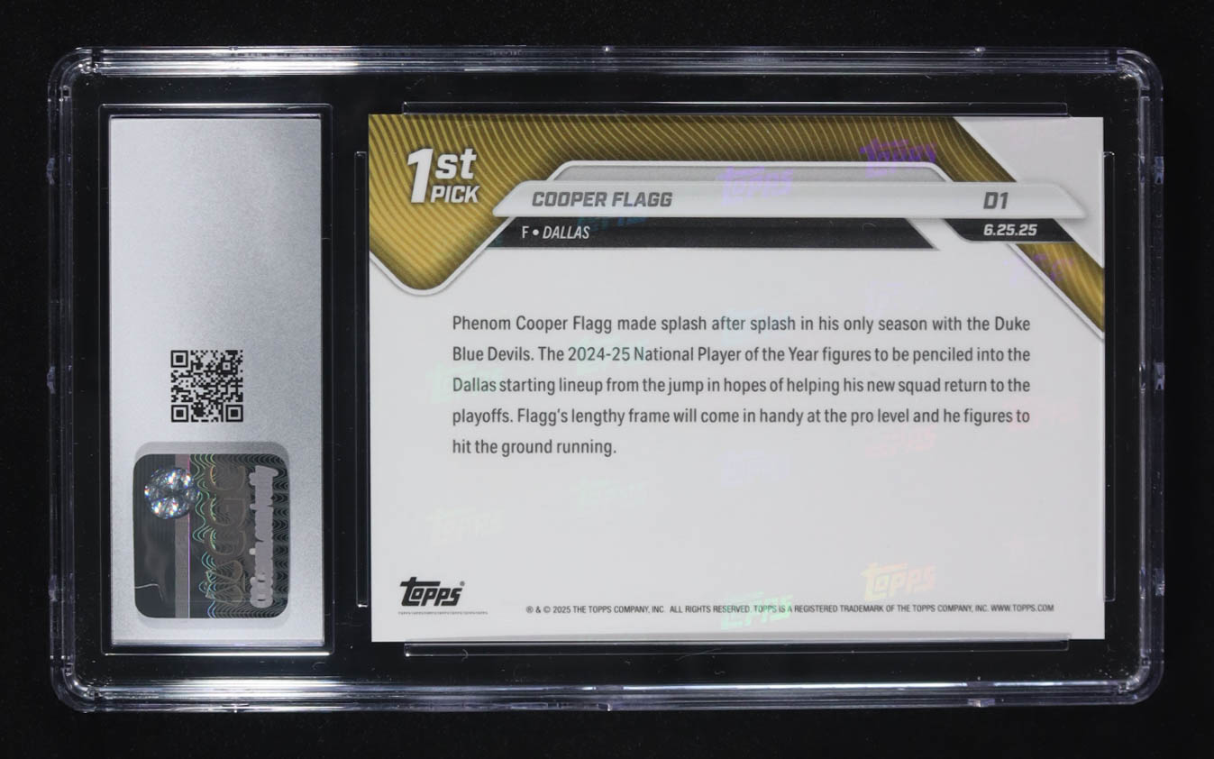 Cooper Flagg 2025-26 Topps Now #D1 RC (CGC 9) at PristineAuction.com Cooper Flagg 2025-26 Topps Now #D1 RC (CGC 9) at PristineAuction.com