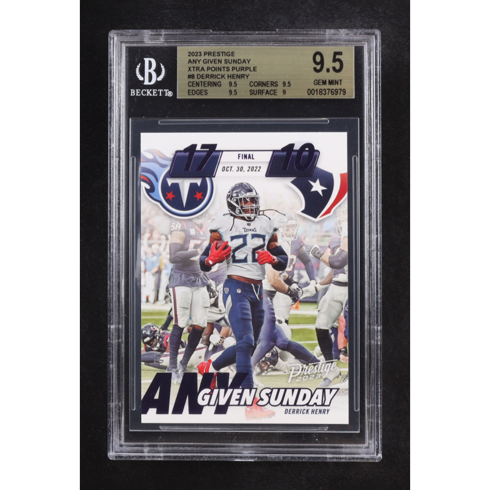 Derrick Henry 2023 Prestige Any Given Sunday Xtra Points Purple #8 #63/99 (BGS 9.5) at PristineAuction.com