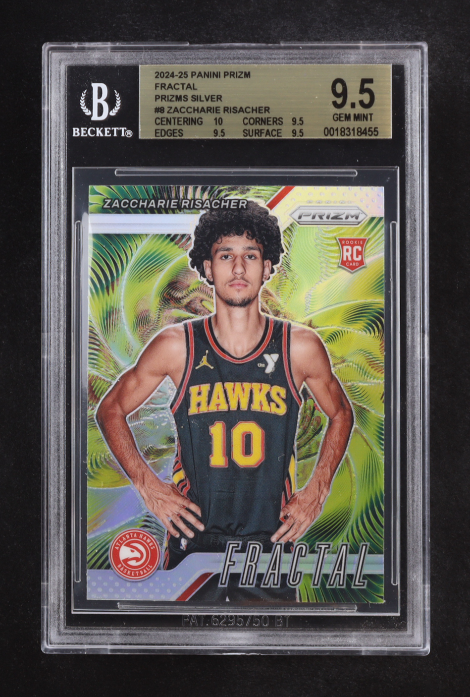 Zaccharie Risacher 2024-25 Panini Prizm Fractal Prizms Silver #8 RC (BGS 9.5) at PristineAuction.com Zaccharie Risacher 2024-25 Panini Prizm Fractal Prizms Silver #8 RC (BGS 9.5) at PristineAuction.com