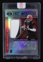 Ja'Marr Chase 2021 Panini Illusions First Impressions Autograph Memorabilia Blue #107 RC #5/75 at PristineAuction.com