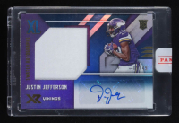 Justin Jefferson 2020 Panini XR Rookie XL Swatch Autographs Blue #RXL-JE RC #05/49 at PristineAuction.com