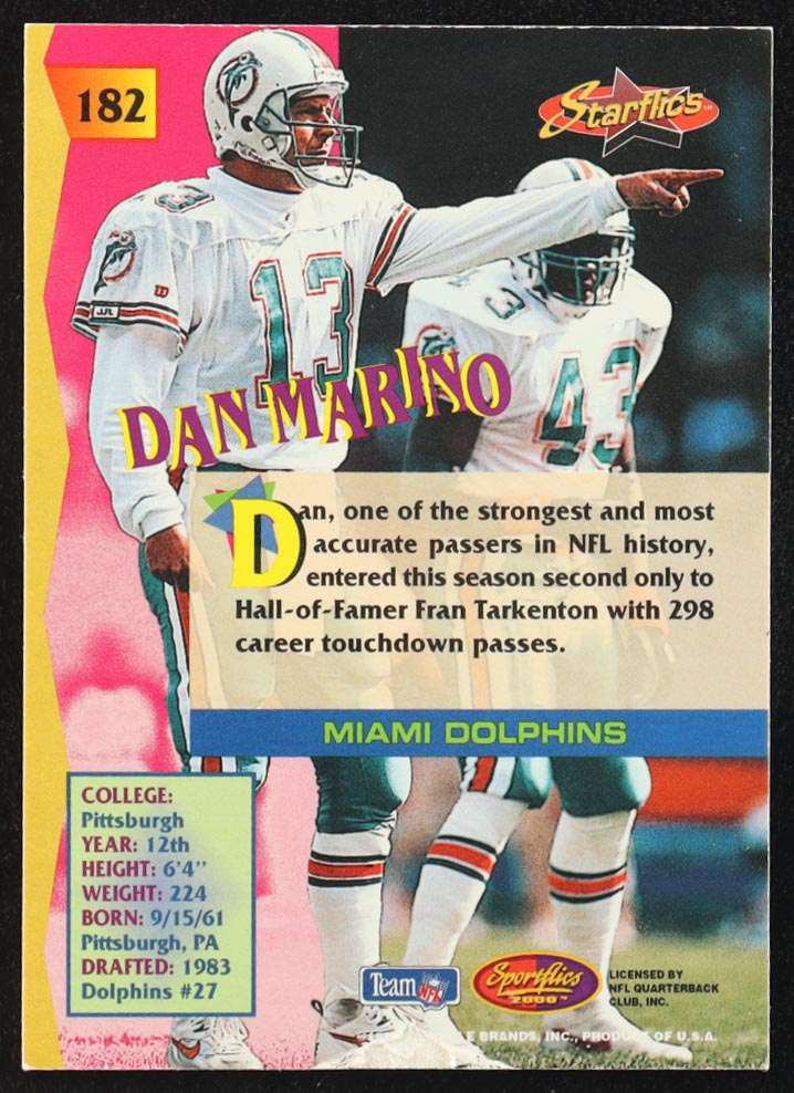 Dan Marino 1994 Sportflics #182 SF at PristineAuction.com Dan Marino 1994 Sportflics #182 SF at PristineAuction.com