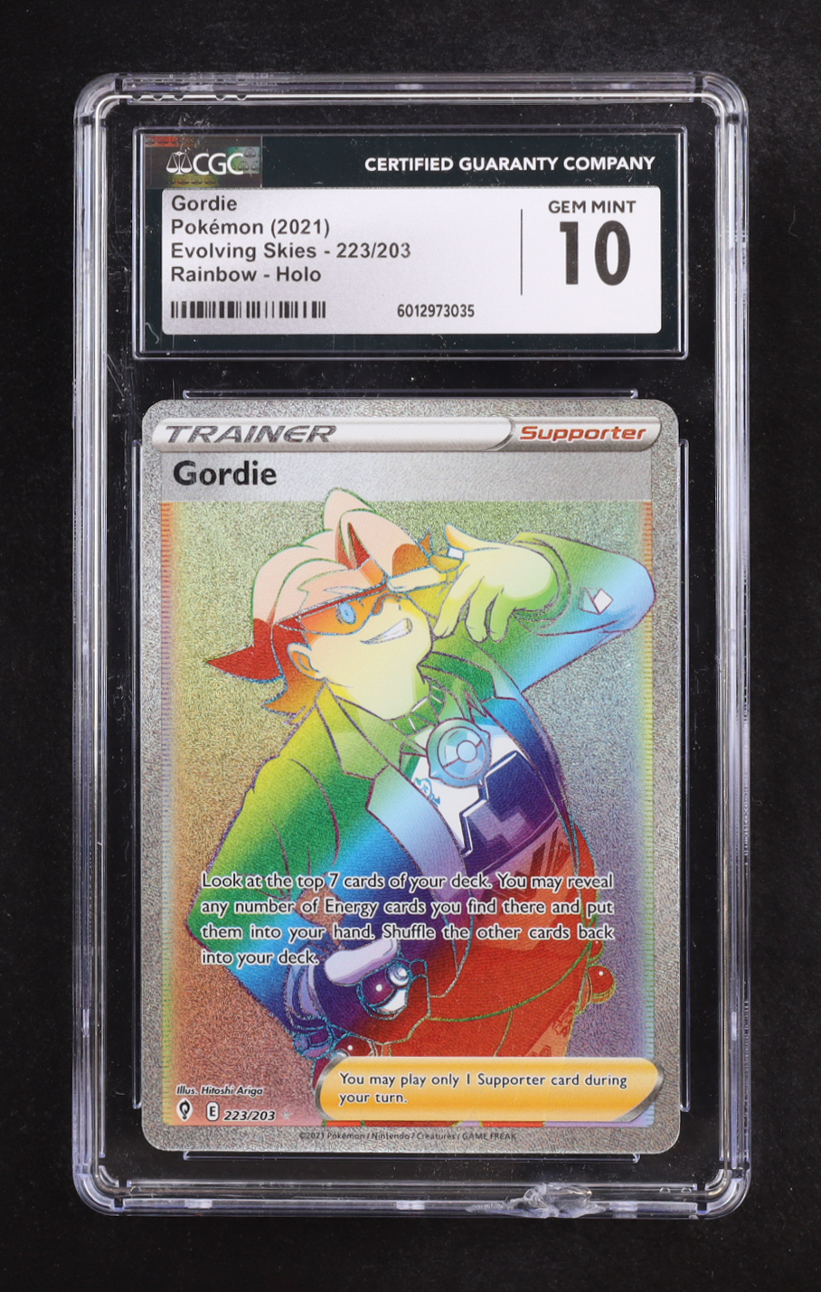 Gordie SCR 2021 Pokemon Sword and Shield Evolving Skies #223 (CGC 10) at PristineAuction.com Gordie SCR 2021 Pokemon Sword and Shield Evolving Skies #223 (CGC 10) at PristineAuction.com