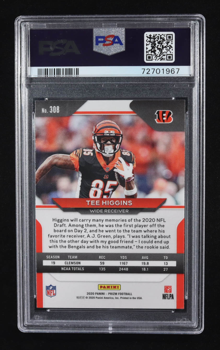 Tee Higgins 2020 Panini Prizm #308 RC (PSA 9) at PristineAuction.com Tee Higgins 2020 Panini Prizm #308 RC (PSA 9) at PristineAuction.com