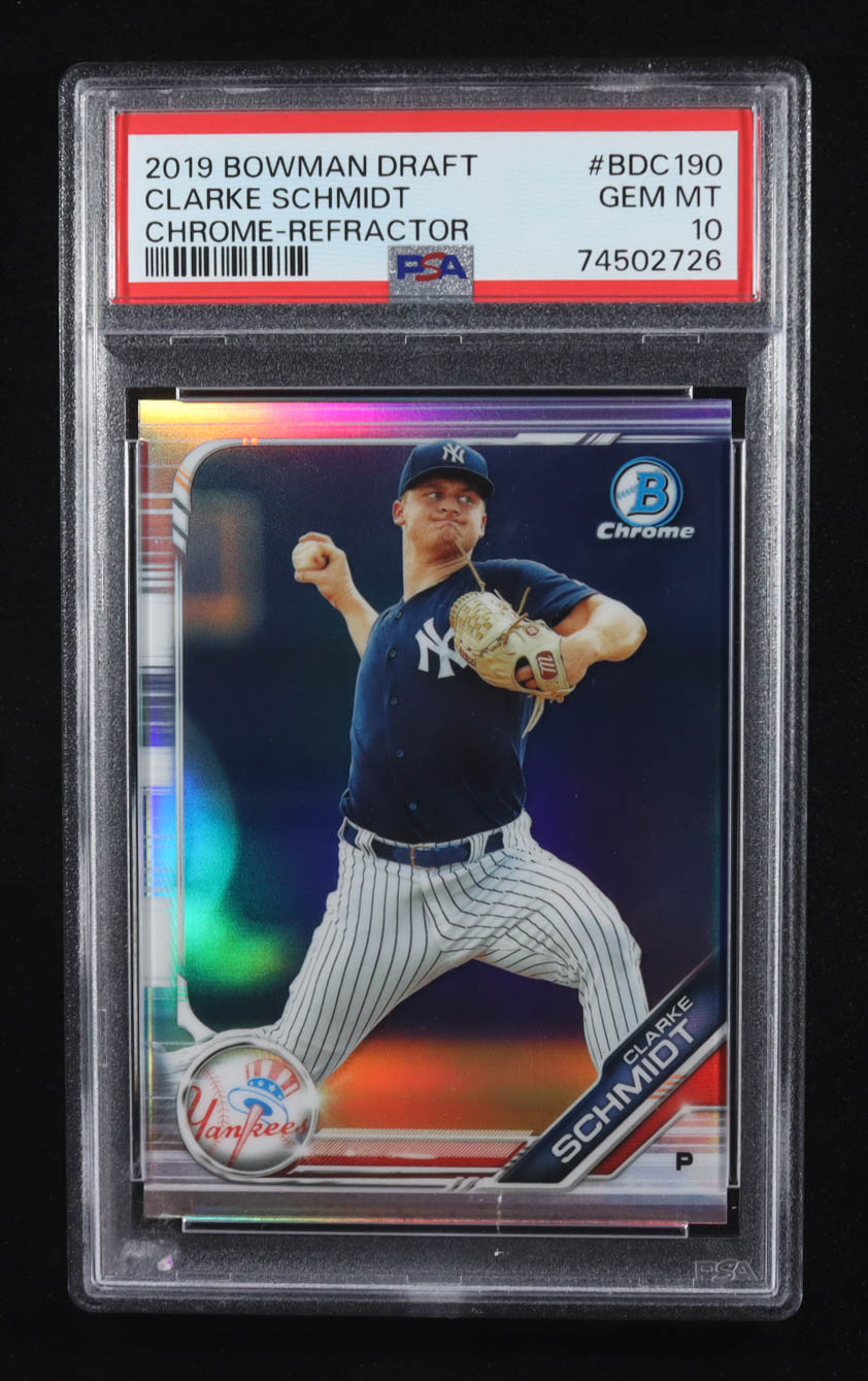 Clarke Schmidt 2019 Bowman Chrome Draft Refractor #BDC190 RC (PSA 10) at PristineAuction.com Clarke Schmidt 2019 Bowman Chrome Draft Refractor #BDC190 RC (PSA 10) at PristineAuction.com