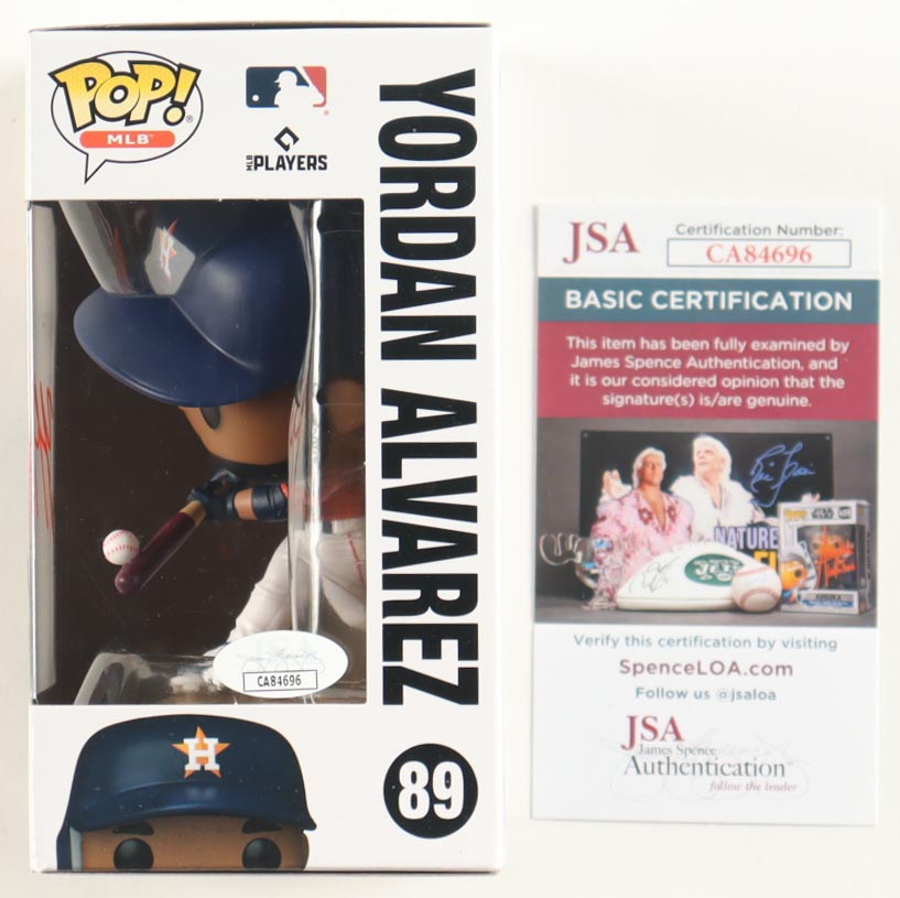 Yordan Alvarez Signed "Astros" #89 Funko Pop! Vinyl Figure (JSA) at PristineAuction.com Yordan Alvarez Signed "Astros" #89 Funko Pop! Vinyl Figure (JSA) at PristineAuction.com