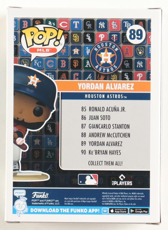 Yordan Alvarez Signed "Astros" #89 Funko Pop! Vinyl Figure (JSA) at PristineAuction.com Yordan Alvarez Signed "Astros" #89 Funko Pop! Vinyl Figure (JSA) at PristineAuction.com