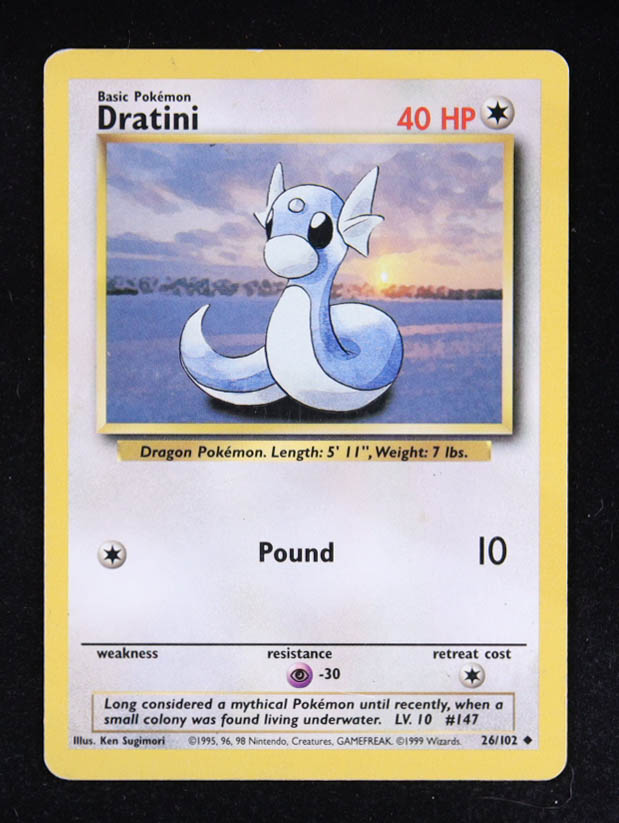 Dratini U 1999 Pokemon Base Unlimited #26 at PristineAuction.com Dratini U 1999 Pokemon Base Unlimited #26 at PristineAuction.com