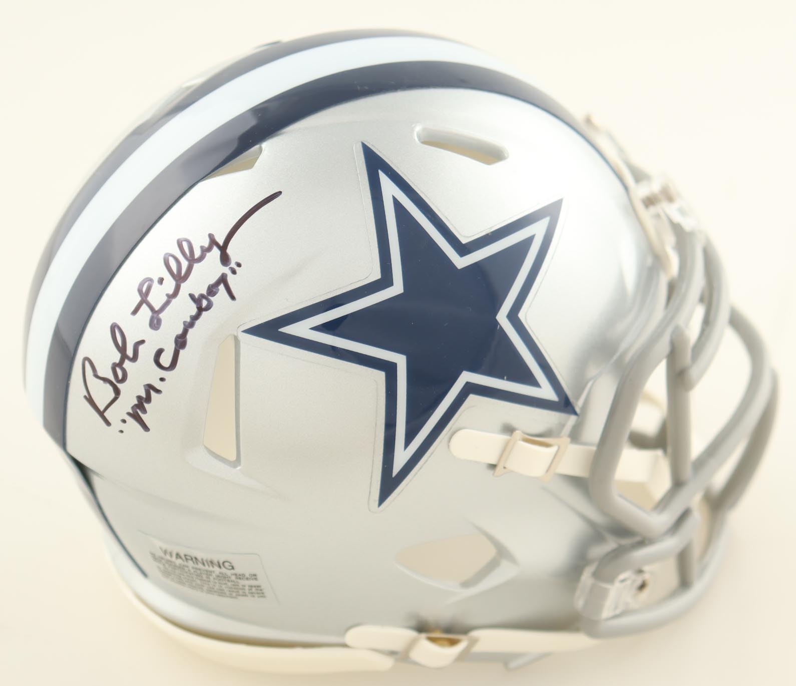 Bob Lilly Signed Cowboys Speed Mini Helmet Inscribed "Mr. Cowboy" (Beckett) at PristineAuction.com Bob Lilly Signed Cowboys Speed Mini Helmet Inscribed "Mr. Cowboy" (Beckett) at PristineAuction.com