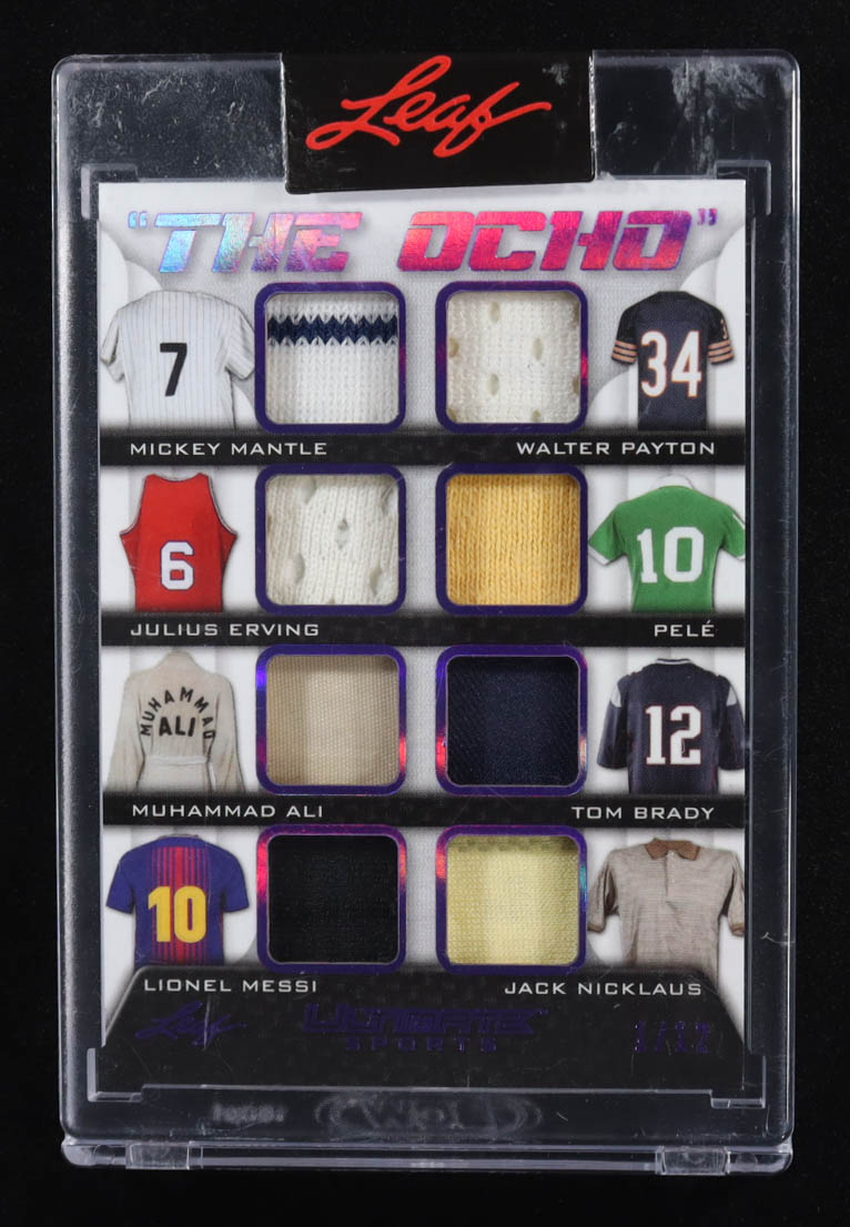 2021 Leaf Ultimate Sports The Ocho Memorabilia Purple #TO08 Mickey Mantle/Walter Payton/Julius Erving #1/12 at PristineAuction.com 2021 Leaf Ultimate Sports The Ocho Memorabilia Purple #TO08 Mickey Mantle/Walter Payton/Julius Erving #1/12 at PristineAuction.com