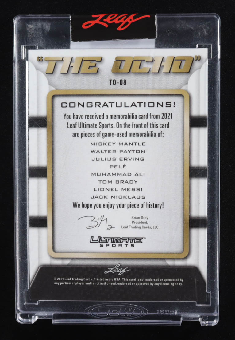 2021 Leaf Ultimate Sports The Ocho Memorabilia Purple #TO08 Mickey Mantle/Walter Payton/Julius Erving #1/12 at PristineAuction.com 2021 Leaf Ultimate Sports The Ocho Memorabilia Purple #TO08 Mickey Mantle/Walter Payton/Julius Erving #1/12 at PristineAuction.com