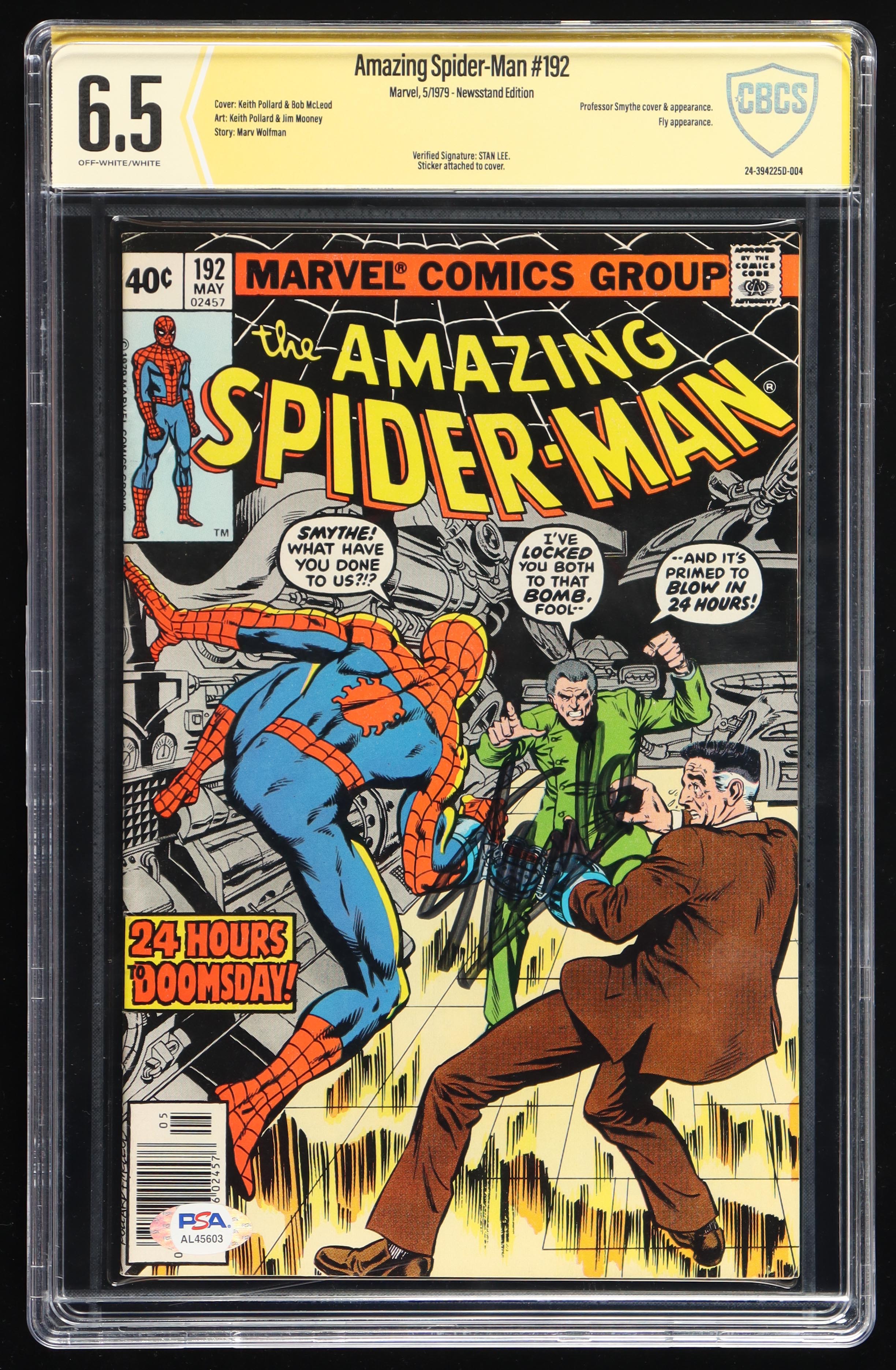 Stan Lee Signed 1979 "The Amazing Spider-Man" Issue #192 Marvel Comic Book (CBCS 6.5) at PristineAuction.com Stan Lee Signed 1979 "The Amazing Spider-Man" Issue #192 Marvel Comic Book (CBCS 6.5) at PristineAuction.com