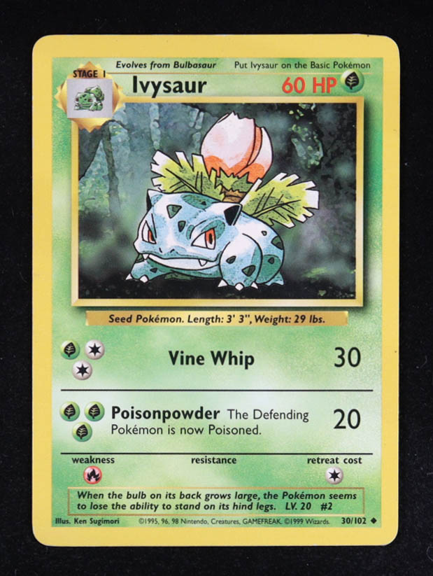 Ivysaur U 1999 Pokemon Base Unlimited #30 at PristineAuction.com Ivysaur U 1999 Pokemon Base Unlimited #30 at PristineAuction.com