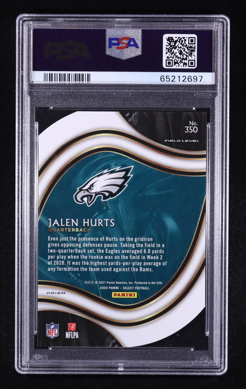 Jalen Hurts 2020 Select Die-Cut Orange Prizm #350 RC (PSA 10) at PristineAuction.com Jalen Hurts 2020 Select Die-Cut Orange Prizm #350 RC (PSA 10) at PristineAuction.com