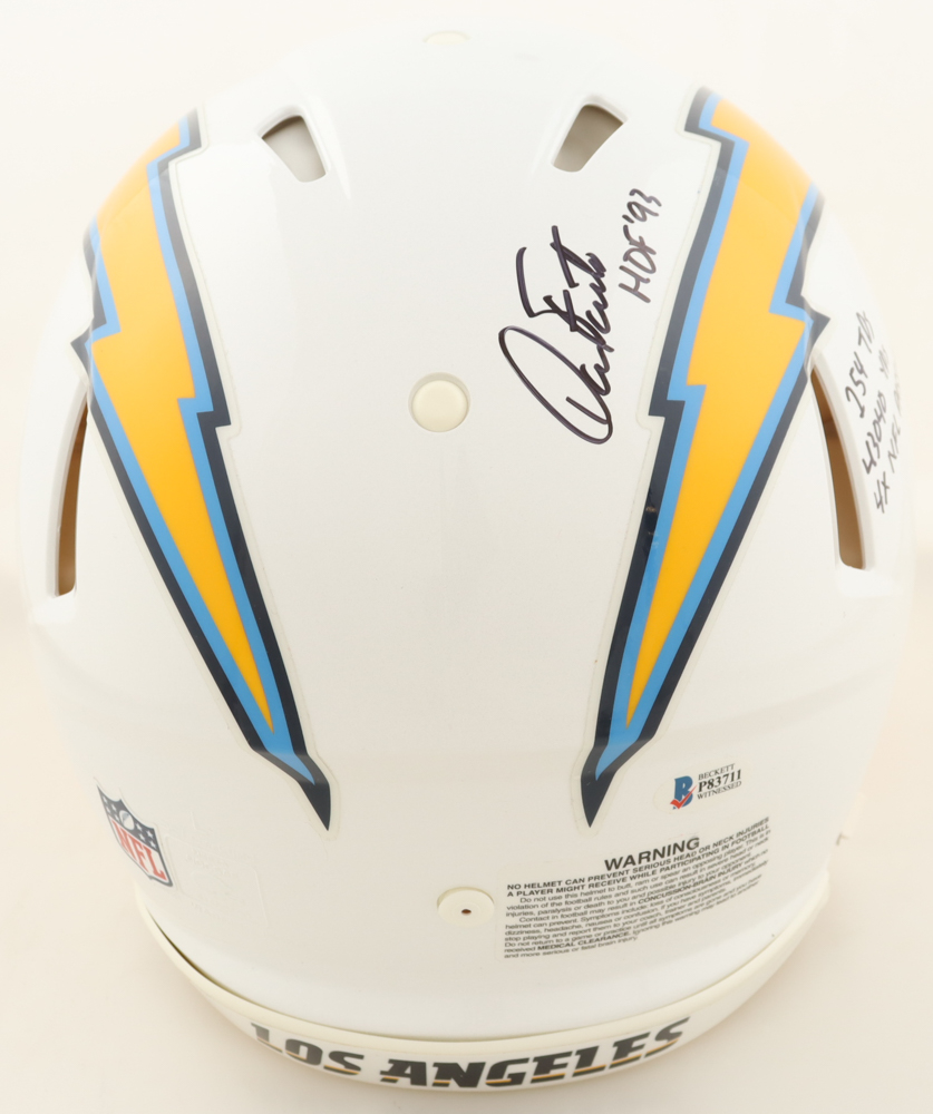 Dan Fouts Signed Chargers Full-Size Authentic On-Field Speed Helmet with Multiple Inscriptions (Beckett) at PristineAuction.com Dan Fouts Signed Chargers Full-Size Authentic On-Field Speed Helmet with Multiple Inscriptions (Beckett) at PristineAuction.com