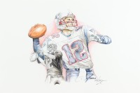 "Tom Brady" Patriots LE 12x18 Lithograph By Brian Barton #/250 (PA) at PristineAuction.com