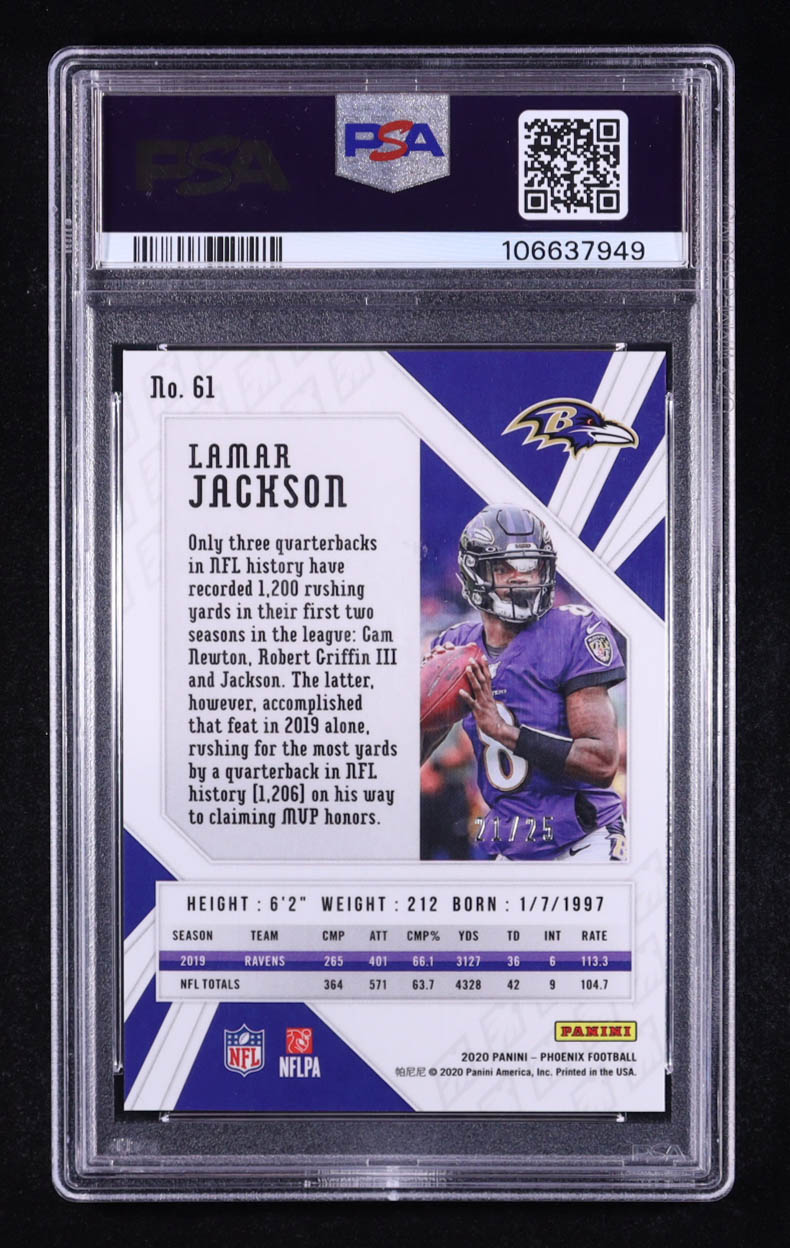Lamar Jackson 2020 Panini Phoenix Green #61 (PSA 10) at PristineAuction.com Lamar Jackson 2020 Panini Phoenix Green #61 (PSA 10) at PristineAuction.com