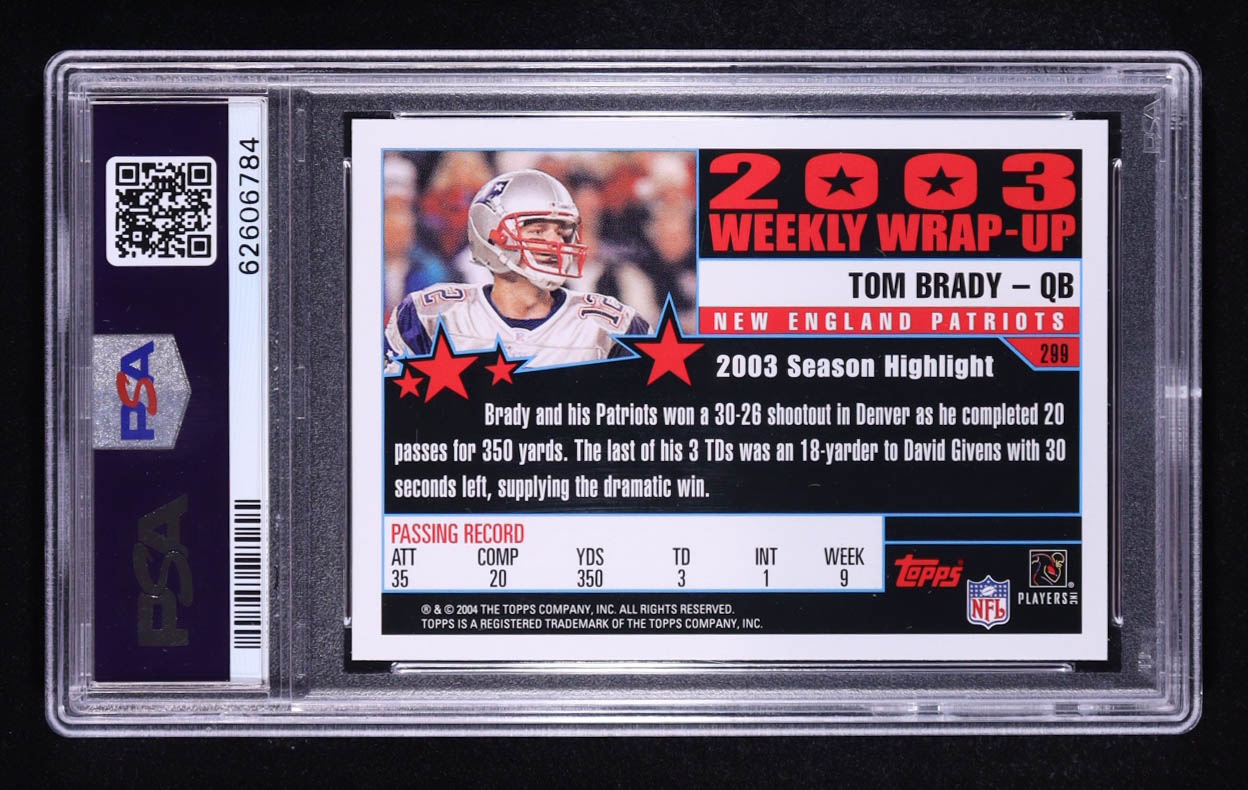 Tom Brady 2004 Topps Collection #299 (PSA 10) at PristineAuction.com Tom Brady 2004 Topps Collection #299 (PSA 10) at PristineAuction.com