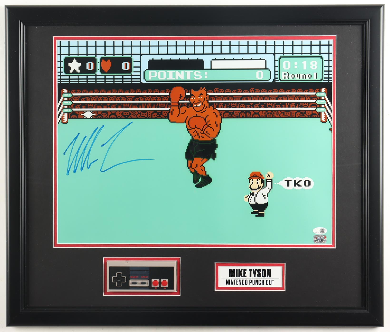 Mike Tyson Signed "Punch-Out!!" Custom Framed Photo Display With Nintendo Controller (JSA & Tyson) at PristineAuction.com Mike Tyson Signed "Punch-Out!!" Custom Framed Photo Display With Nintendo Controller (JSA & Tyson) at PristineAuction.com
