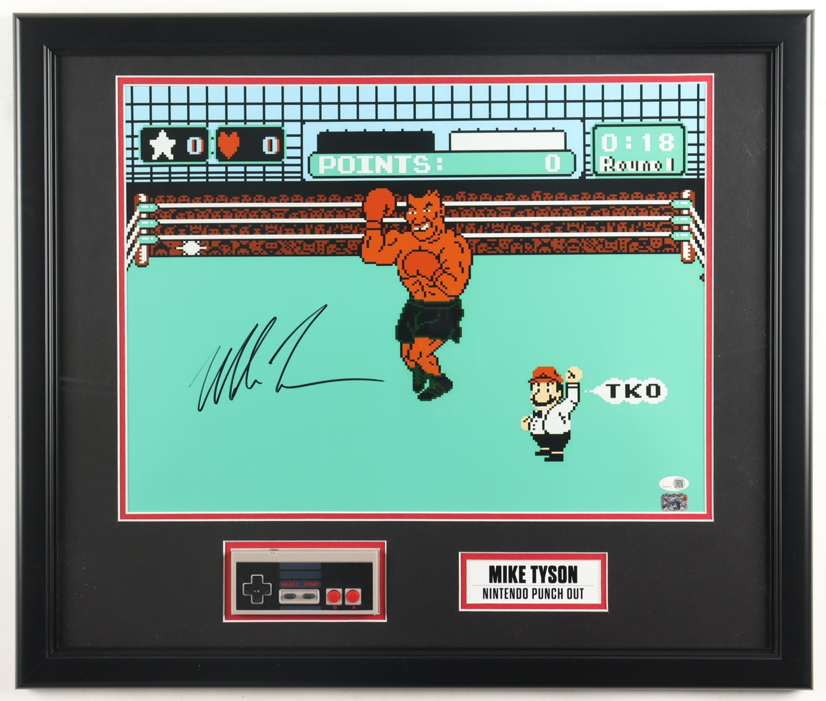 Mike Tyson Signed "Punch-Out!!" Custom Framed Photo Display With Nintendo Controller (JSA & Tyson) at PristineAuction.com Mike Tyson Signed "Punch-Out!!" Custom Framed Photo Display With Nintendo Controller (JSA & Tyson) at PristineAuction.com