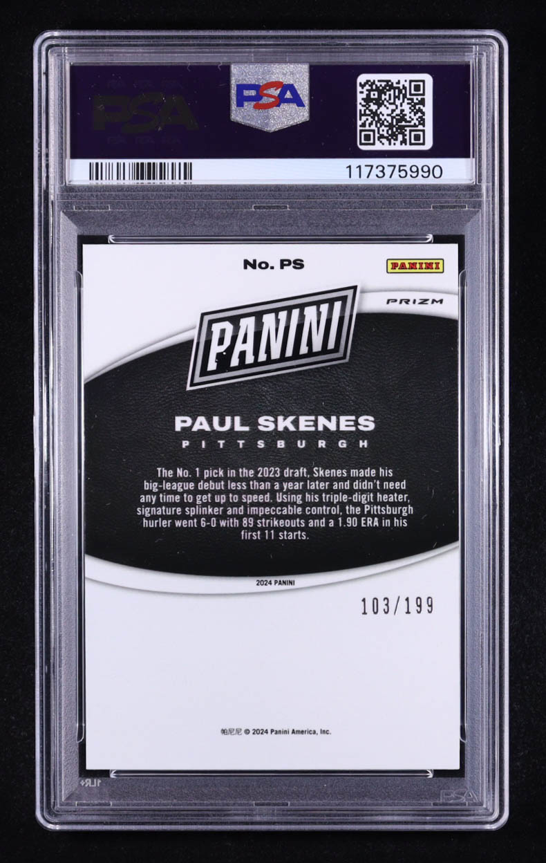 Paul Skenes 2024 Panini Black Friday Rookies Opti #PS #103/199 RC (PSA 10) at PristineAuction.com Paul Skenes 2024 Panini Black Friday Rookies Opti #PS #103/199 RC (PSA 10) at PristineAuction.com