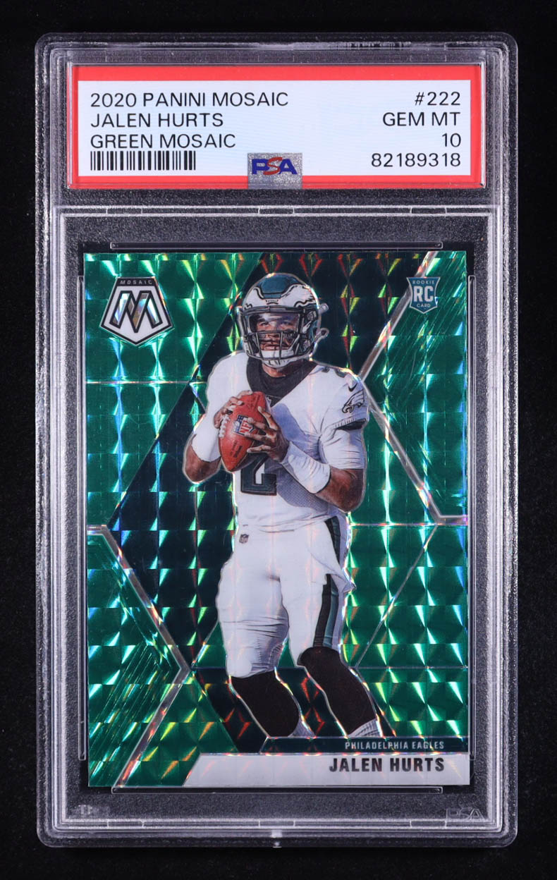 Jalen Hurts 2020 Mosais Mosaic Green #222 RC (PSA 10) at PristineAuction.com Jalen Hurts 2020 Mosais Mosaic Green #222 RC (PSA 10) at PristineAuction.com