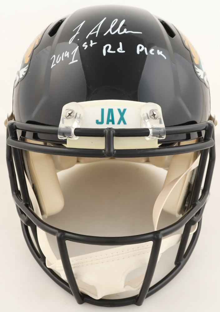 Josh Hines-Allen Signed Jaguars Full-Size Authentic On-Field Speed Helmet Inscribed "2019 1st Rd Pick" (Beckett) at PristineAuction.com Josh Hines-Allen Signed Jaguars Full-Size Authentic On-Field Speed Helmet Inscribed "2019 1st Rd Pick" (Beckett) at PristineAuction.com