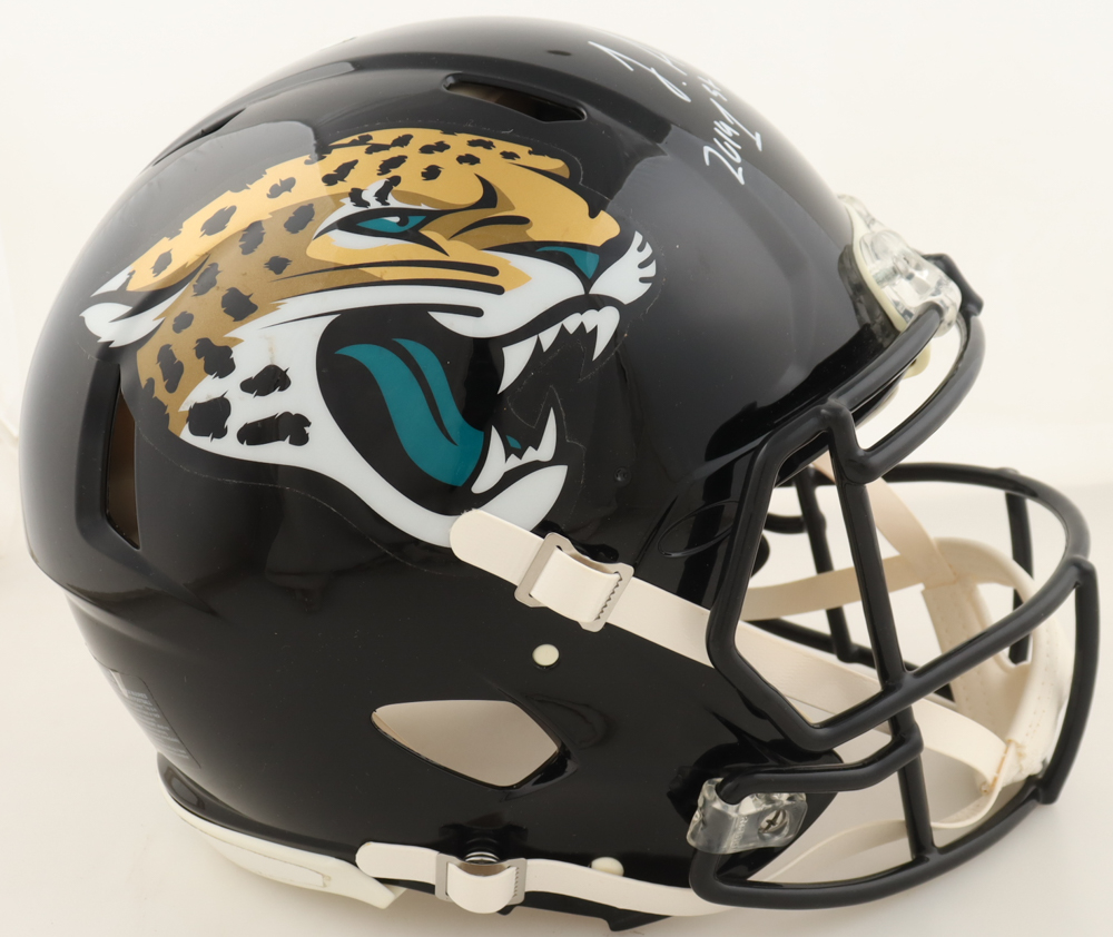 Josh Hines-Allen Signed Jaguars Full-Size Authentic On-Field Speed Helmet Inscribed "2019 1st Rd Pick" (Beckett) at PristineAuction.com Josh Hines-Allen Signed Jaguars Full-Size Authentic On-Field Speed Helmet Inscribed "2019 1st Rd Pick" (Beckett) at PristineAuction.com