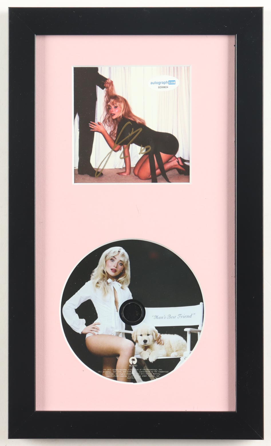 Sabrina Carpenter Signed "Man's Best Friend" Custom Framed CD Insert Display (ACOA) at PristineAuction.com Sabrina Carpenter Signed "Man's Best Friend" Custom Framed CD Insert Display (ACOA) at PristineAuction.com