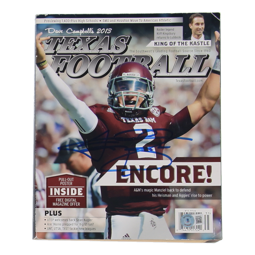 Johnny Manziel Signed 2013 Texas Football Magazine (Beckett) at PristineAuction.com Johnny Manziel Signed 2013 Texas Football Magazine (Beckett) at PristineAuction.com