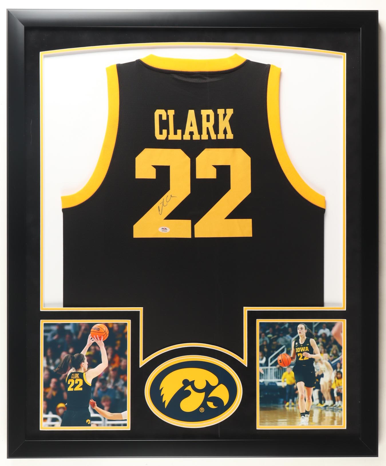 Caitlin Clark Signed Custom Framed Jersey Display with Photos (PSA) at PristineAuction.com Caitlin Clark Signed Custom Framed Jersey Display with Photos (PSA) at PristineAuction.com