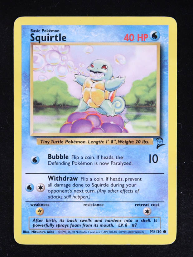 Squirtle C 2000 Pokemon Base 2 Unlimited #93 at PristineAuction.com Squirtle C 2000 Pokemon Base 2 Unlimited #93 at PristineAuction.com