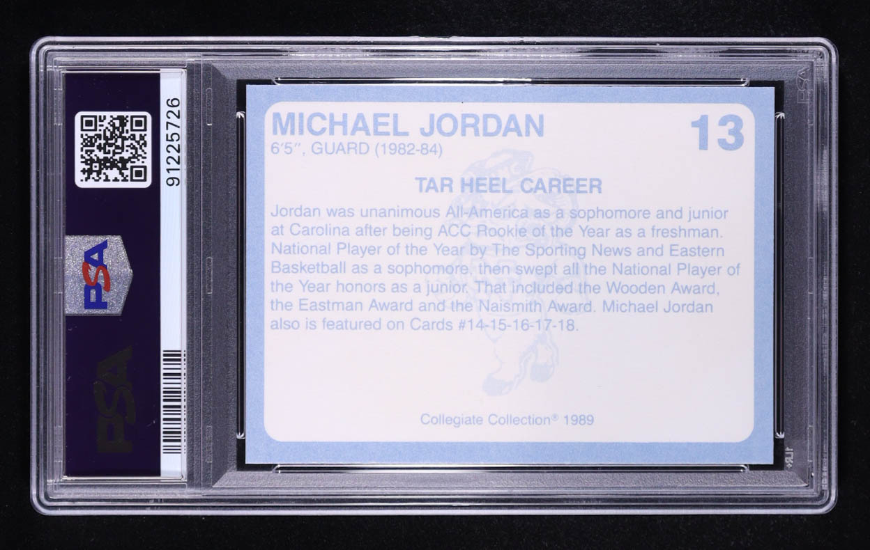 Michael Jordan 1990 Collegiate Collection North Carolina #13 (PSA 10) at PristineAuction.com Michael Jordan 1990 Collegiate Collection North Carolina #13 (PSA 10) at PristineAuction.com
