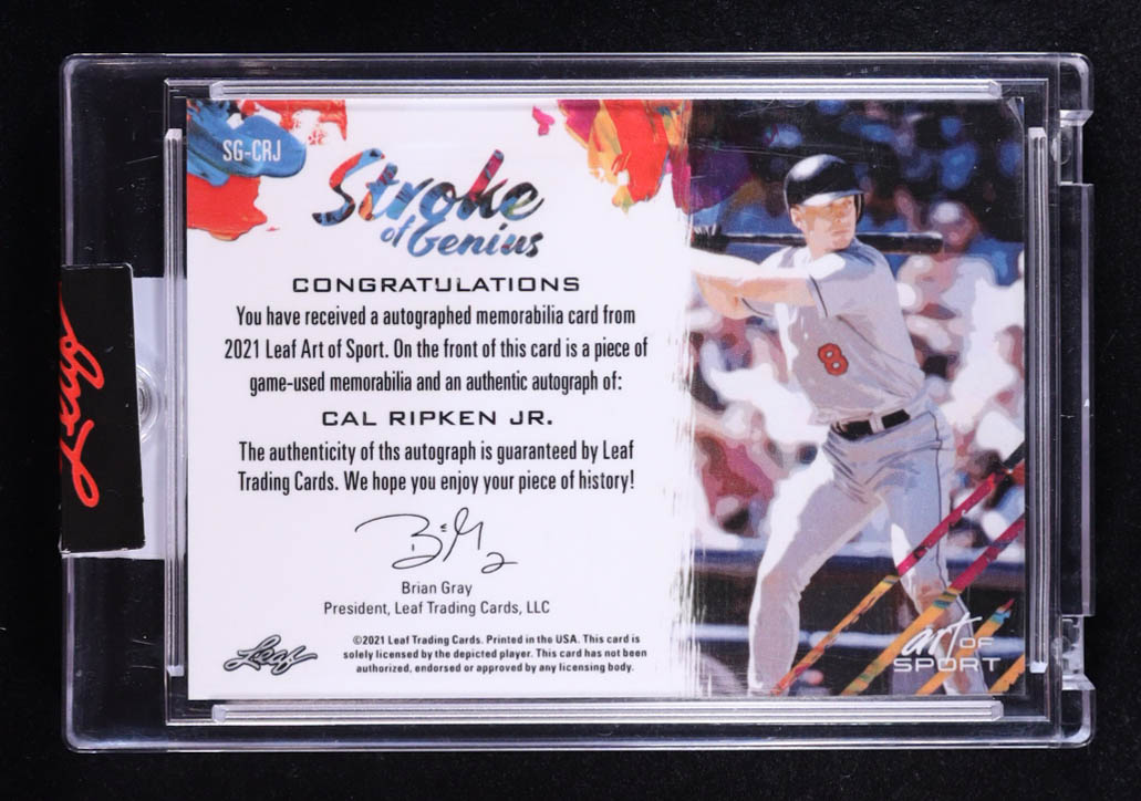 Cal Ripken Jr. 2021 Leaf Art of Sport Stroke of Genius Memorabilia Autographs Navy #SGCRJ #02/20 at PristineAuction.com Cal Ripken Jr. 2021 Leaf Art of Sport Stroke of Genius Memorabilia Autographs Navy #SGCRJ #02/20 at PristineAuction.com