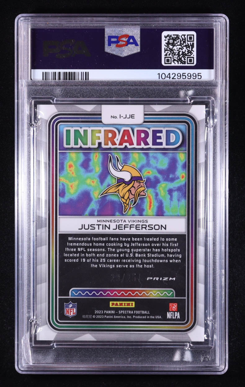Justin Jefferson 2023 Spectra Infrared Meta #IJJE #23/25 (PSA 10) at PristineAuction.com Justin Jefferson 2023 Spectra Infrared Meta #IJJE #23/25 (PSA 10) at PristineAuction.com