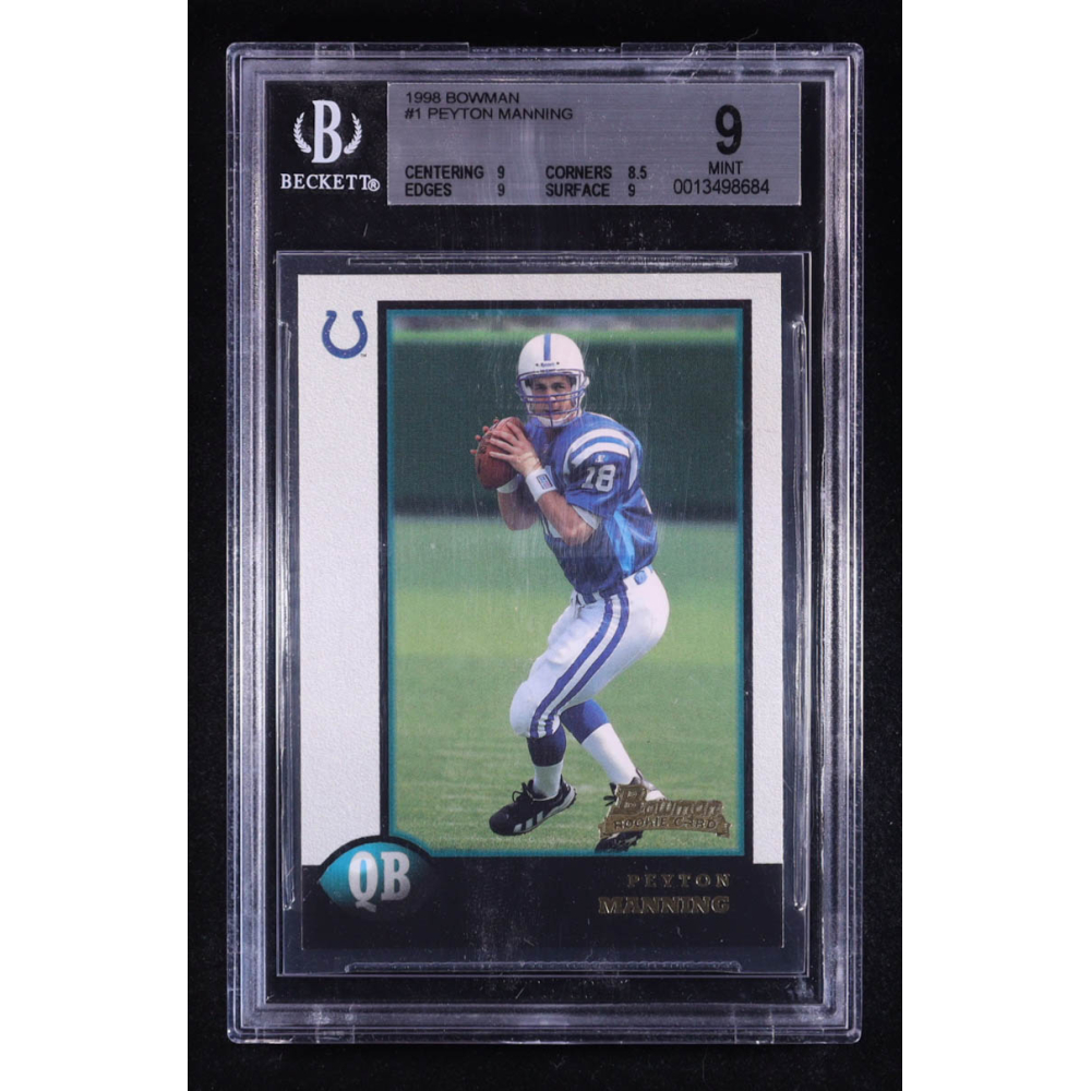 Peyton Manning 1998 Bowman #1 RC (BGS 9) at PristineAuction.com Peyton Manning 1998 Bowman #1 RC (BGS 9) at PristineAuction.com