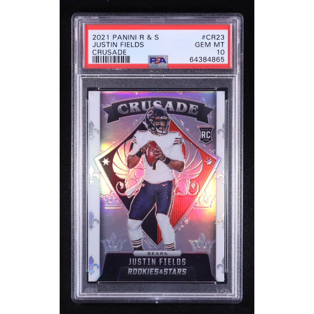 Justin Fields 2021 Rookies and Stars Crusade Silver #23 RC (PSA 10) at PristineAuction.com