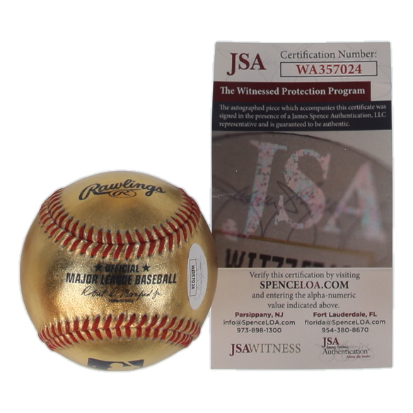 Gary Sheffield Signed OML Gold Leather Baseball (JSA) at PristineAuction.com Gary Sheffield Signed OML Gold Leather Baseball (JSA) at PristineAuction.com