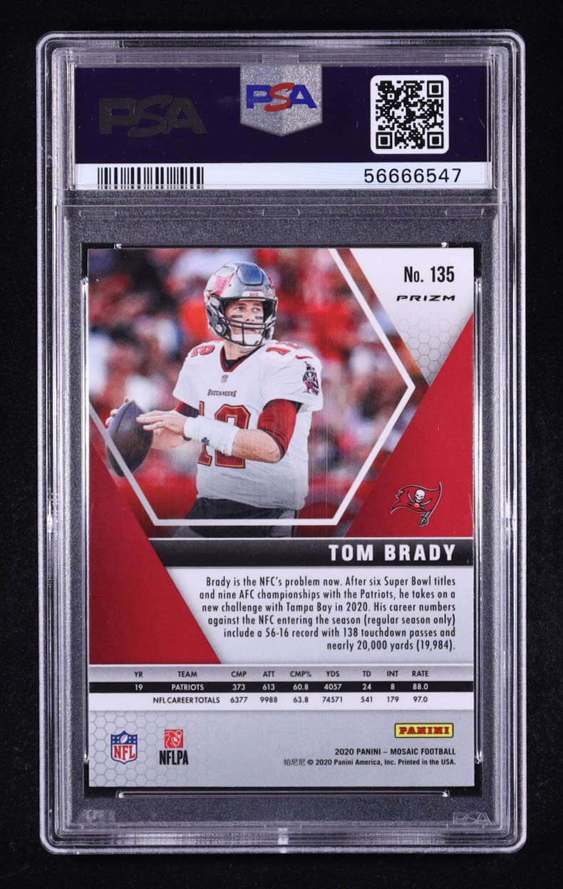 Tom Brady 2020 Panini Mosaic Mosaic Green #135 (PSA 10) at PristineAuction.com Tom Brady 2020 Panini Mosaic Mosaic Green #135 (PSA 10) at PristineAuction.com