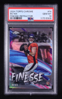 Bo Nix 2024 Topps Chrome Finesse Refractor #F4 RC (PSA 10) at PristineAuction.com